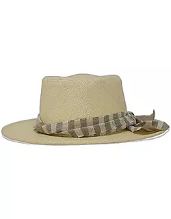 Noelle Striped Straw Panama Hat