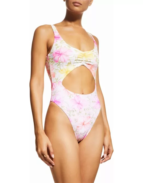 Floral Cutout One-Piece Swimsuit