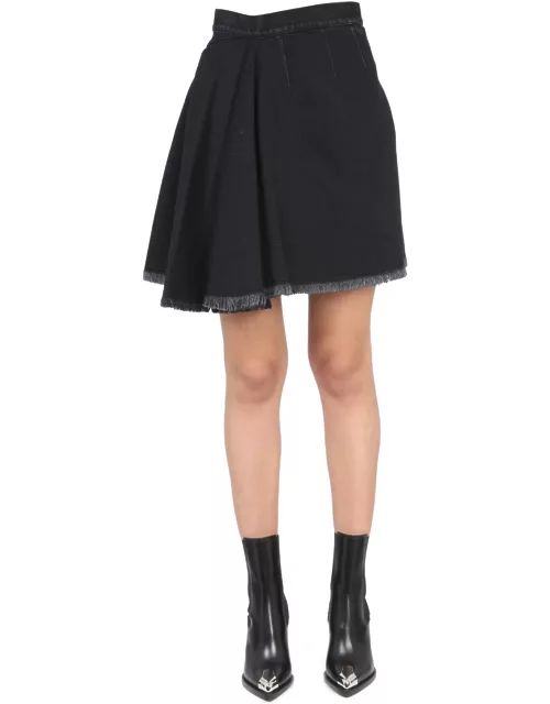 alexander mcqueen asymmetrical mini skirt