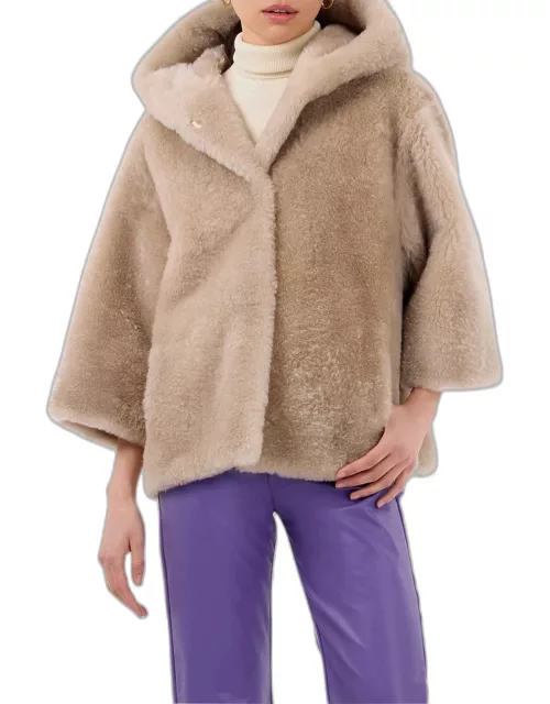 Hooded Cashmere Goat Fur Jacket