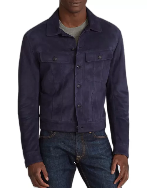 Men's Clifton Suede Leather Trucker Jacket