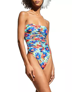 Dahlia Floral Ruched One-Piece Swimsuit