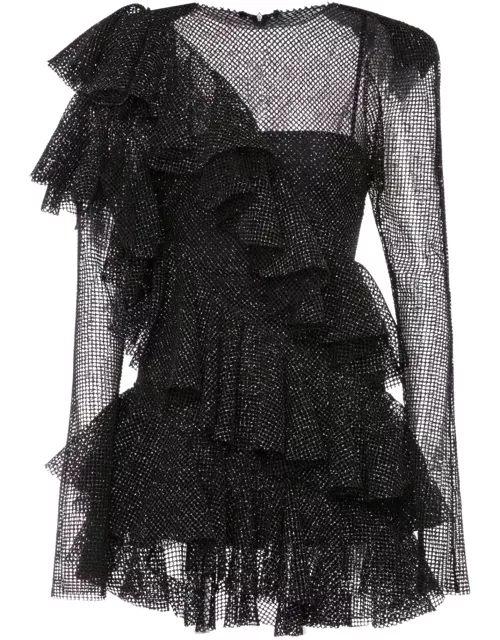 Philosophy di Lorenzo Serafini Short Dress In Black Mesh