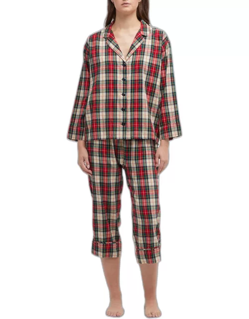 Plaid Button-Down Pajama Shirt