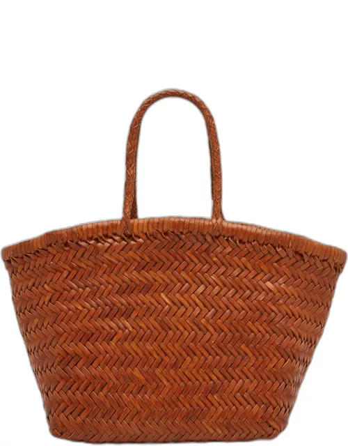 Bamboo Triple Jump Small Woven East-West Tote Bag