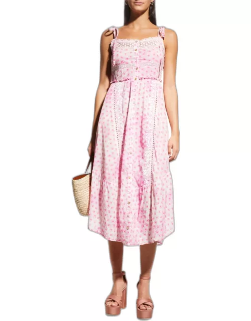 Carlyle Floral Button-Front Midi Dres