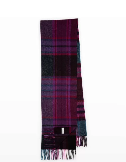 Men's Lambswool Check Scarf