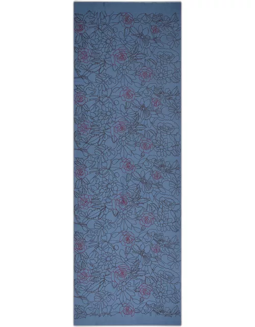 Floral Charms Merino Wool Scarf