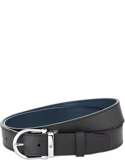 Men's Horseshoe Reversible Leather Belt