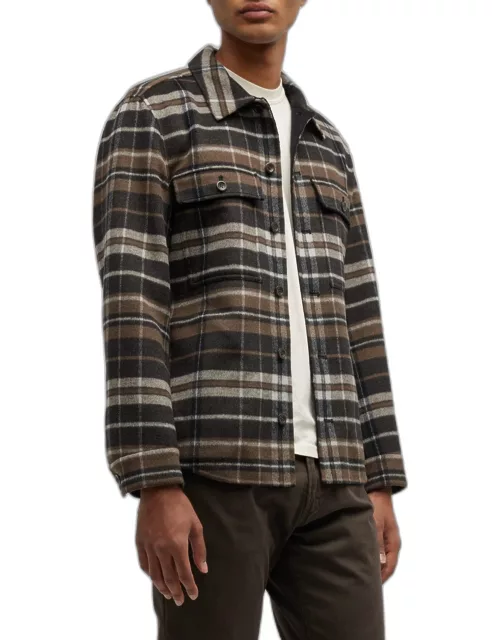 Men's Splittable Plaid Shirt Jacket