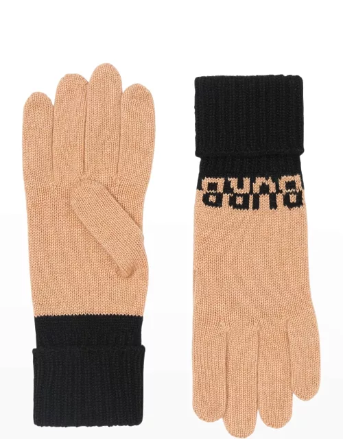Knit Logo Cashmere-Blend Glove