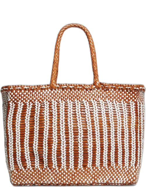 Bali Two-Tone Basket Tote Bag
