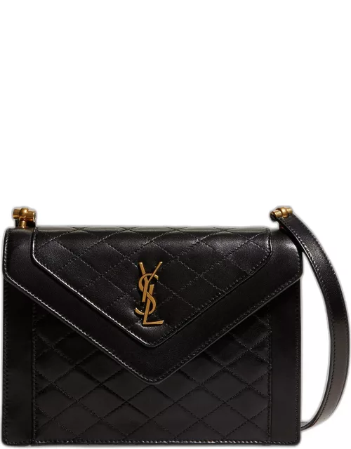 Gaby Mini Flap YSL Shoulder Bag in Quilted Smooth Leather