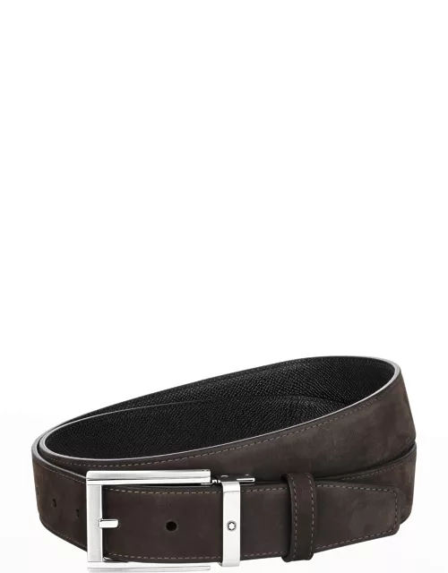 Men's Reversible Leather Buckle Belt