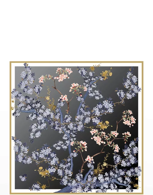 Phyllis Reversible Floral-Print Satin Scarf