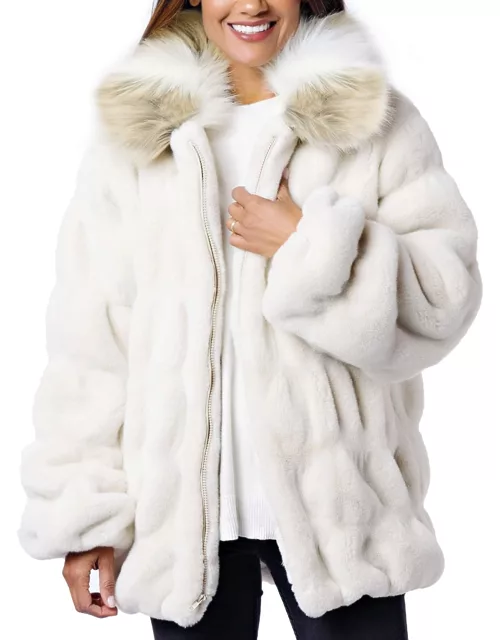 Couture Faux Fur Coat w/ Collar