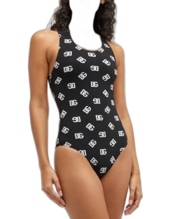 Branded One-Piece Swimsuit
