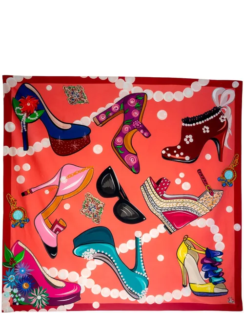 Fabulous in Heels Graphic-Print Scarf