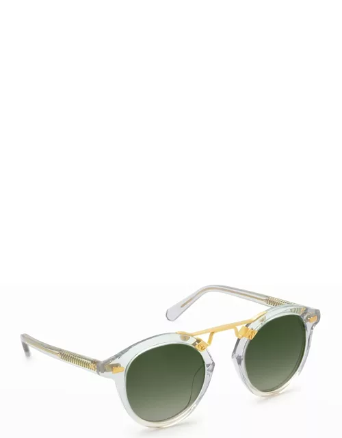 STL II Round Sunglasses with Metal Keyhole - Lagoon