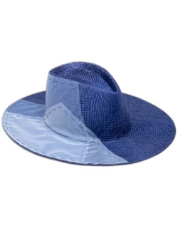 Harlowe Wide-Brim Sisal & Organza Fedora Hat