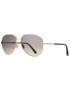 Clark Metal Aviator Sunglasses, Gray