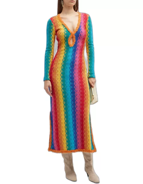 Solei Multicolor Textured Maxi Dres
