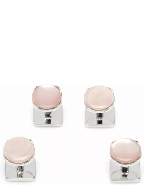 Men's Sterling Silver Pink Mother-of-Pearl Shirt Stud