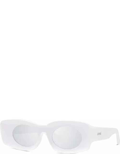 Two-Tone Acetate Inset Oval Sunglasse