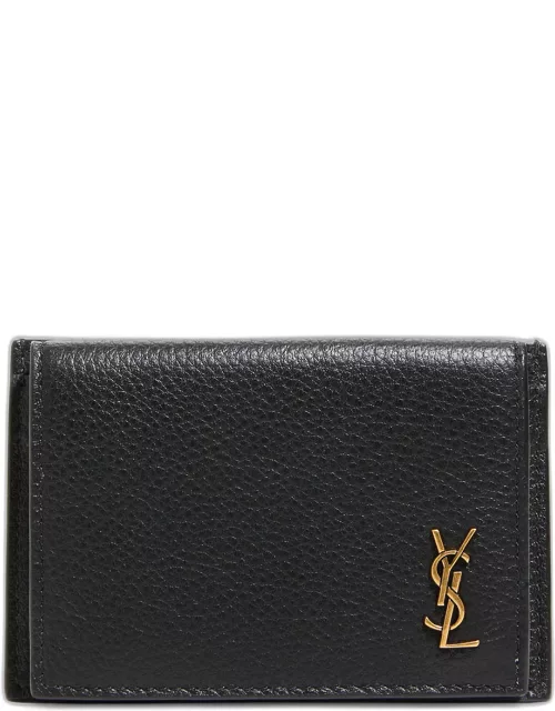 YSL Tiny Monogram Flap Card Case in Leather