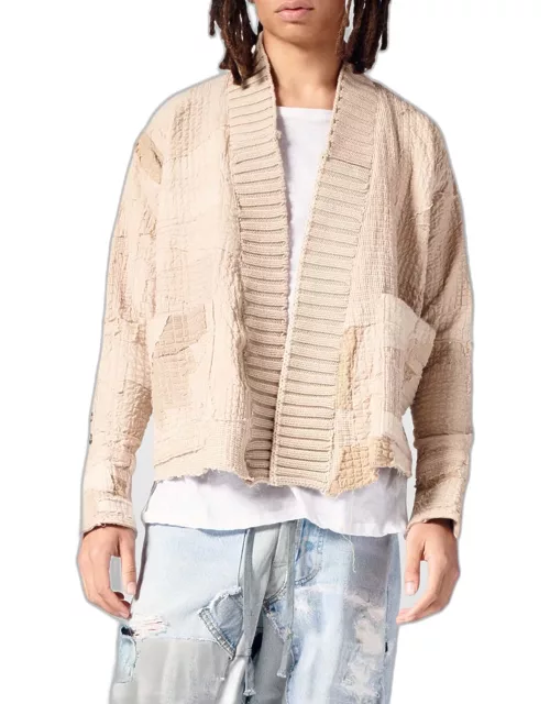 Men's Walnut Stitchwork Cardigan Sweater