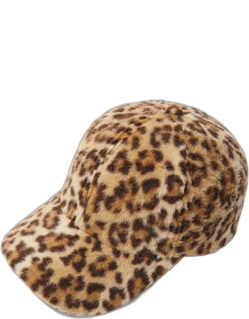 Leopard Print Fleece Baseball Cap