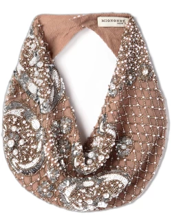 Le Charlot Beaded Scarf Necklace, Nude