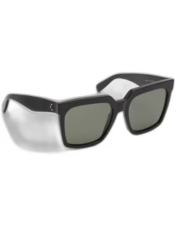 Square Acetate Sunglasses w/ Side Stud