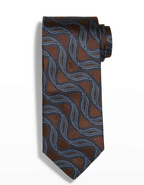Men's Wave Stripe Silk Tie