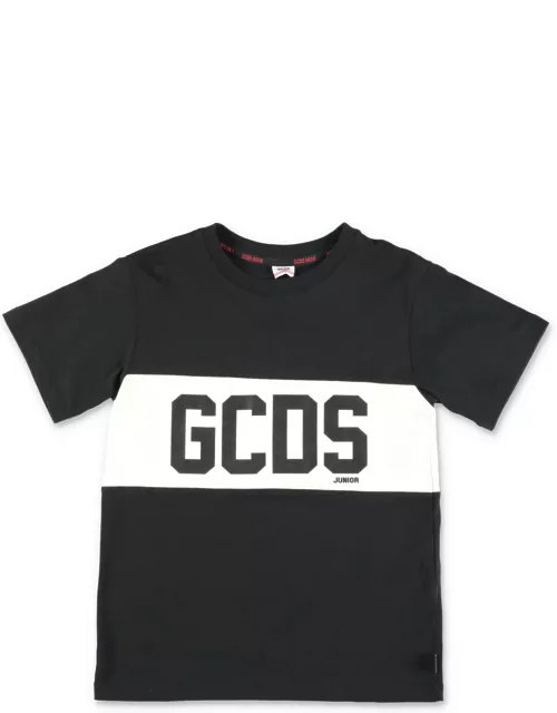 GCDS Mini Gcds T-shirt Nera In Jersey Di Cotone