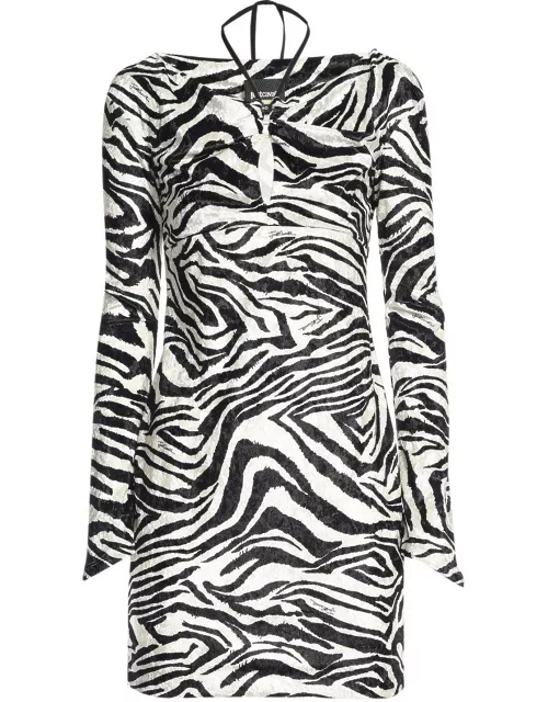 Just Cavalli Zebra-printed Long-sleeved Dres