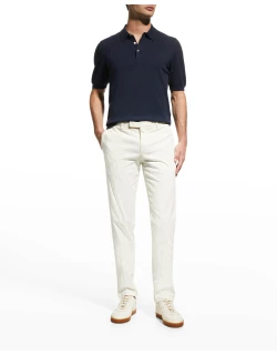 Men's Fine Gauge Short Sleeve Polo Sweater