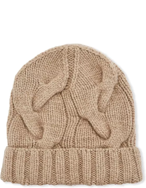 Chunky Knit Cashmere Beanie Hat