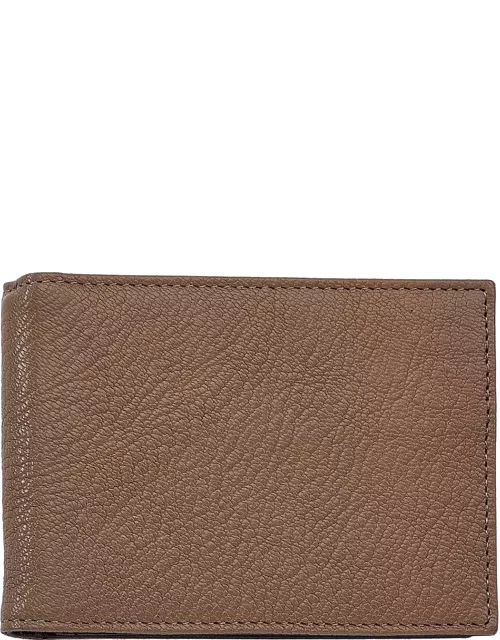 Men's Two-Tone Goat Leather Wallet w/ Money Clip