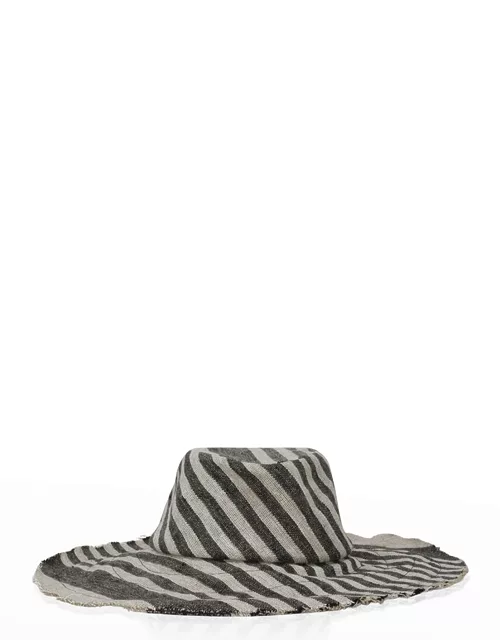 Frances Striped Recycled Linen Hat