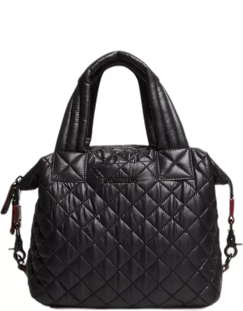 Sutton Deluxe Small Quilted Nylon Tote Bag, Black