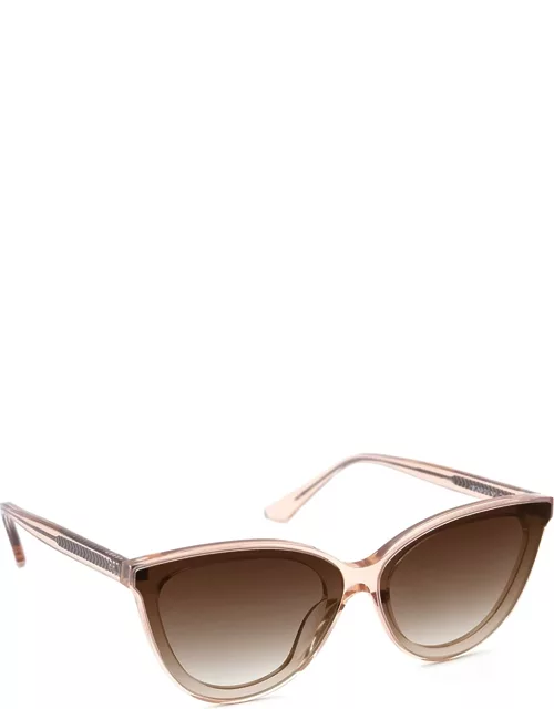 Monroe Nylon Acetate/Metal Cat-Eye Sunglasses, Petal 24K