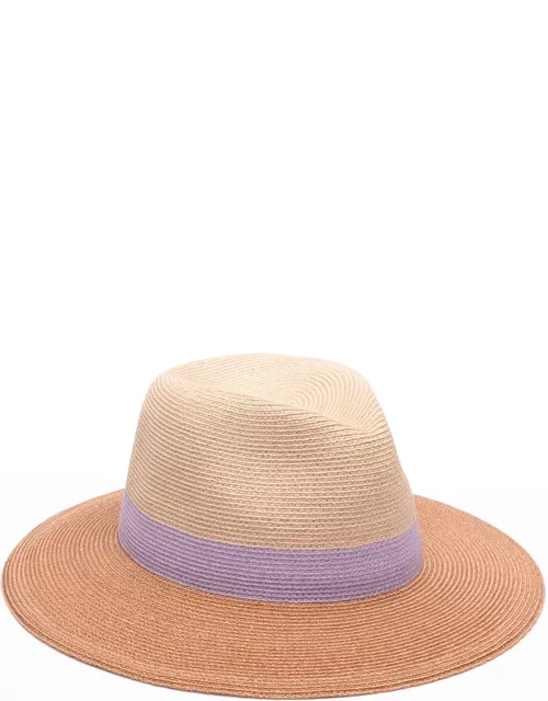 Courtney Colorblock Packable Fedora Hat