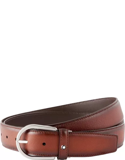 Men's Leather Horseshoe-Buckle Business Belt
