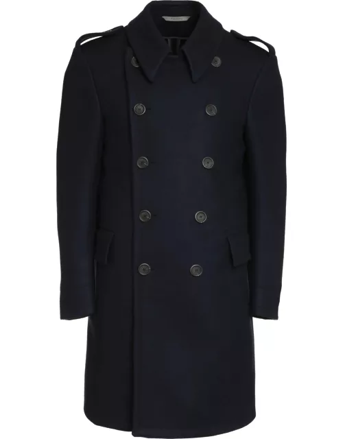 Canali Double-breasted Wool And Cashmere Coat