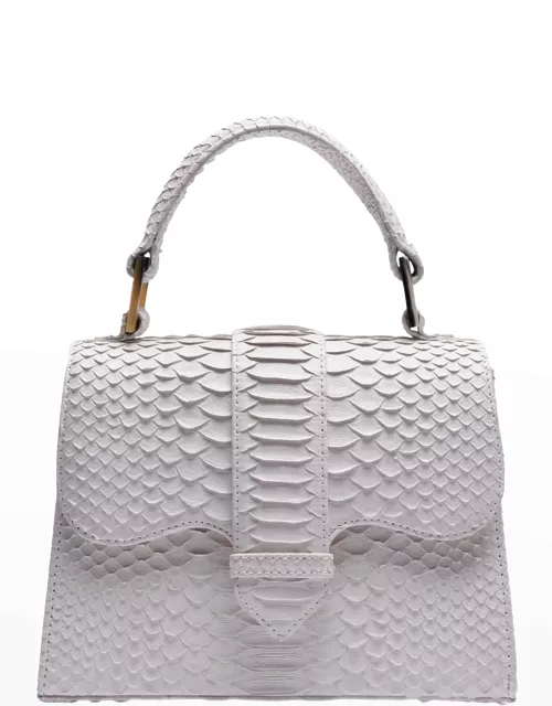 La Marguerite Mini Python Top-Handle Bag