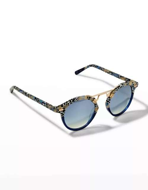 St. Louis Round Sunglasses with Metal Keyhole - Milano