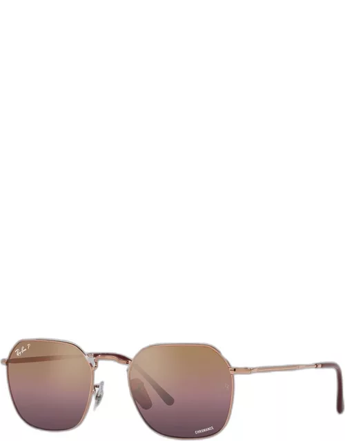 Men's Polarized Mirror-Lens Square Sunglasse