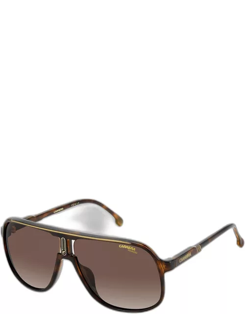 Men's Logo-Bridge Polarized Rectangle Sunglasse
