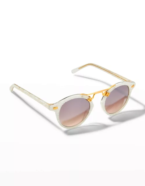 St. Louis Round Sunglasses with Metal Keyhole - Linen